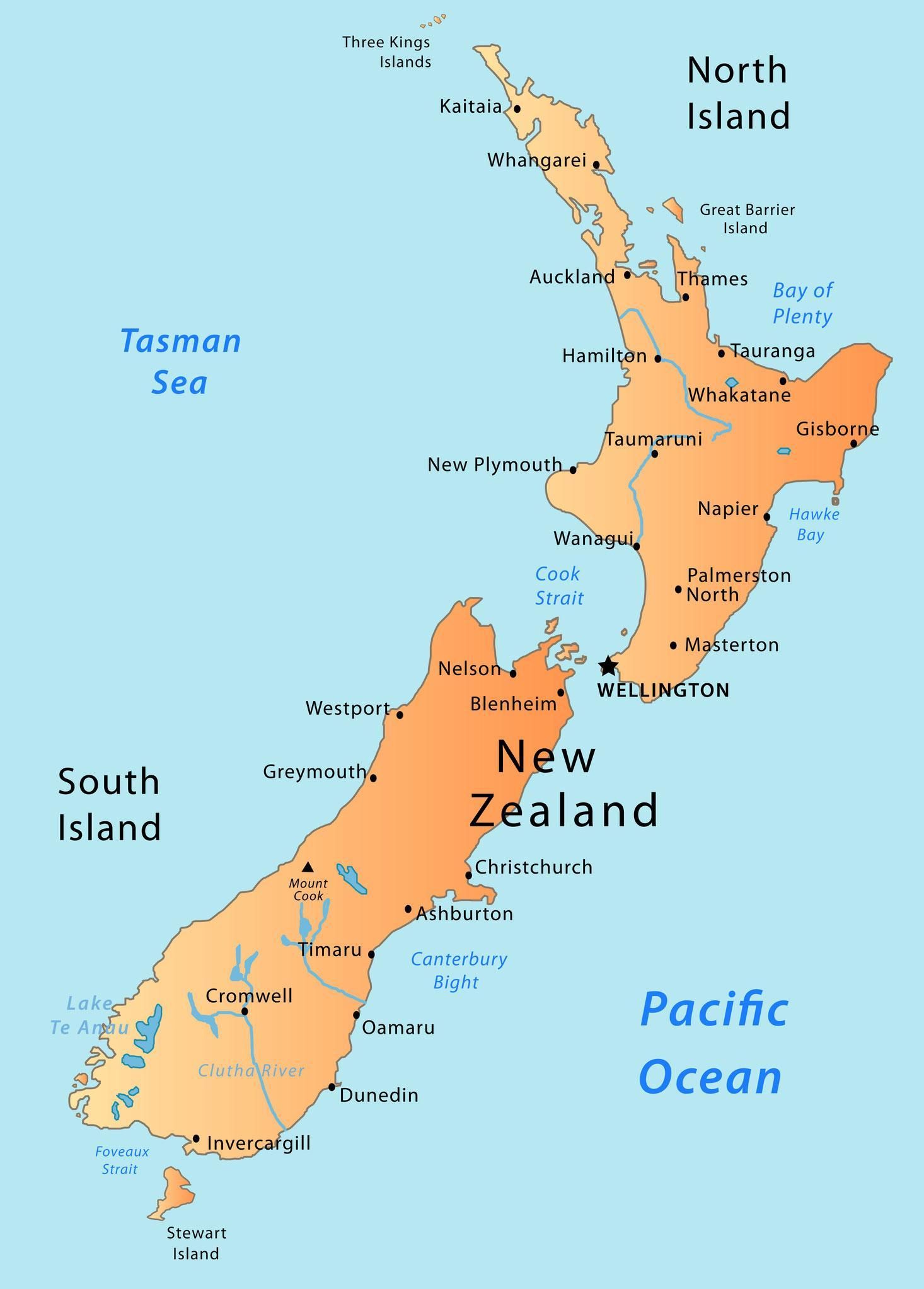 Map of New Zealand